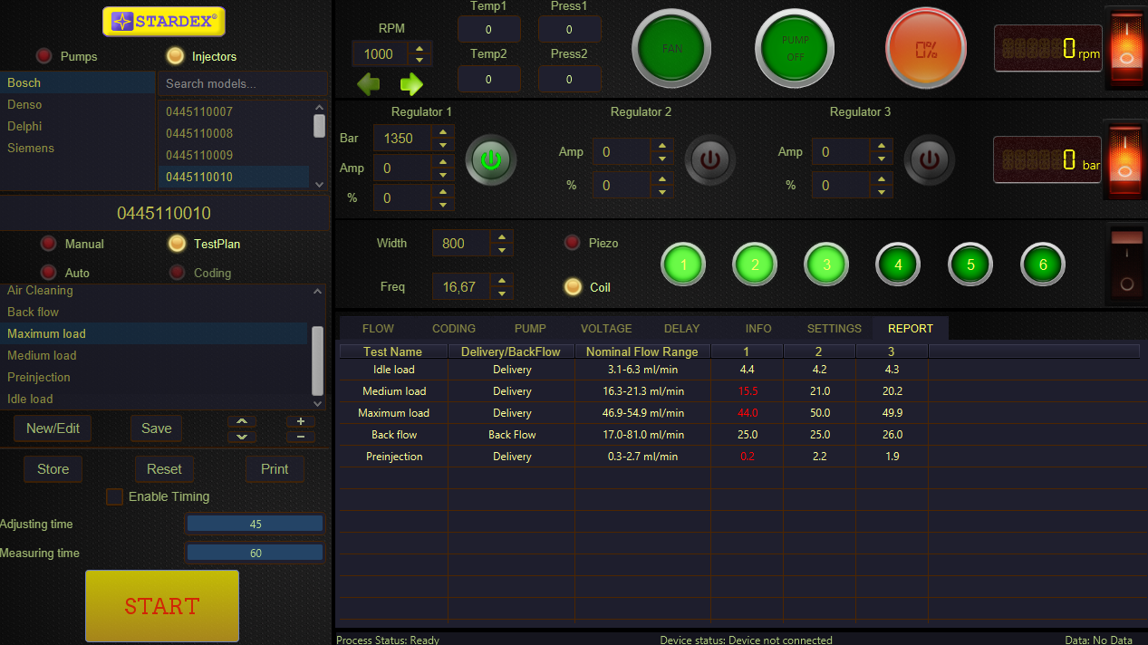 Stardex test equipment for Common Rail diesel systems Stardex Common Rail diesel test equipment